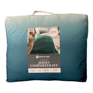 Super Soft Ombre Jersey Comforter & Sham Set, Twin/Twin XL Teal Aqua